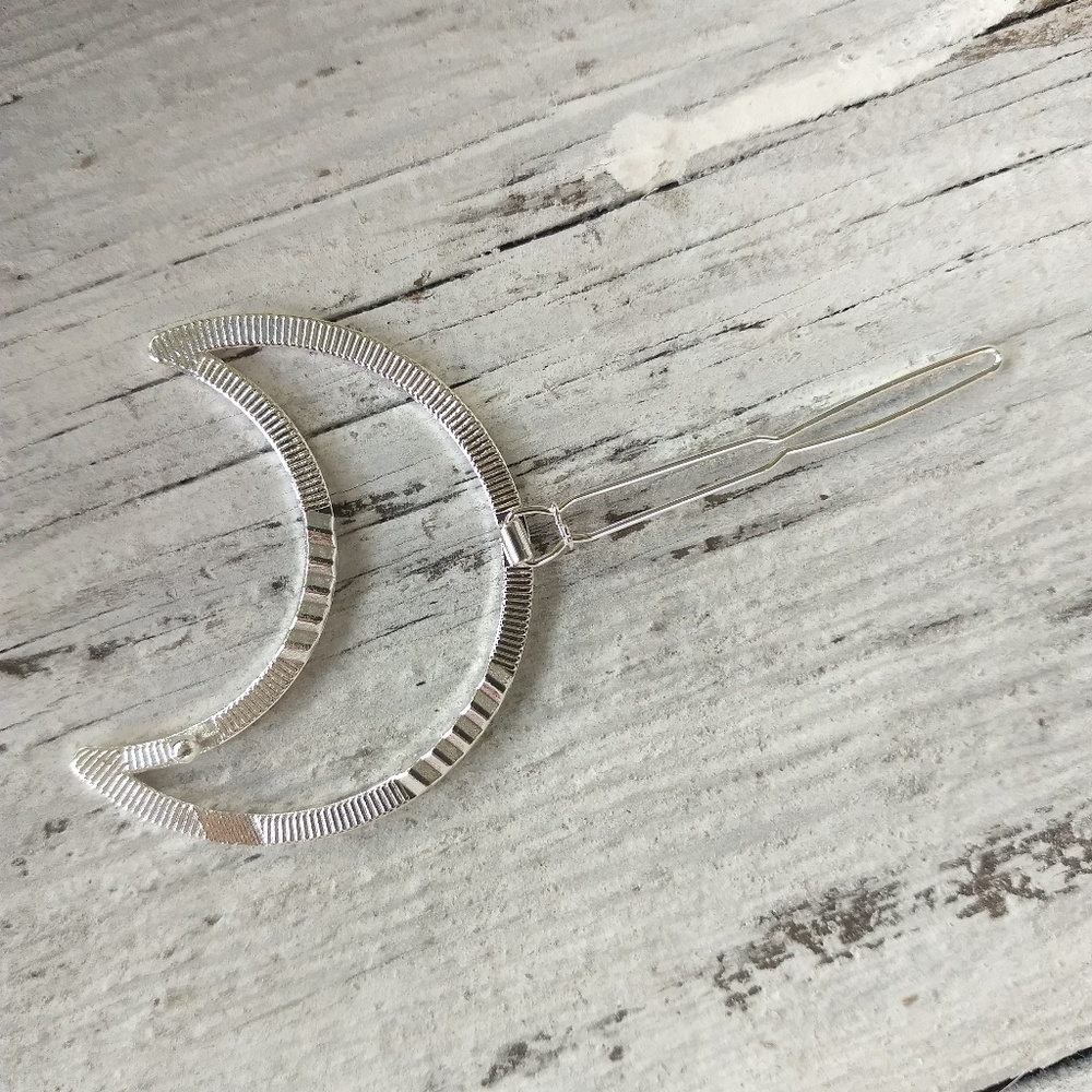 *3 for $12*Silver Moon Geometric Hair Barrette - Picture 5 of 7